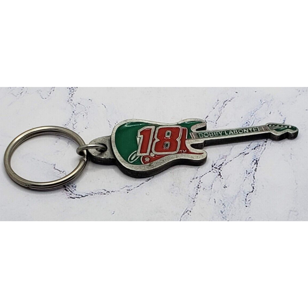 Bobby Labonte #18 Interstate Batteries Nascar Guitar Shaped Keychain